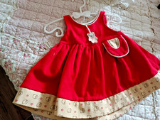 Robe sans manche rouge hiver  18 mois TBE