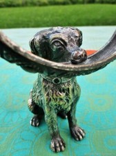 Sculpture ancien Chien bronze argenté Antique silver bronze dog sculpture