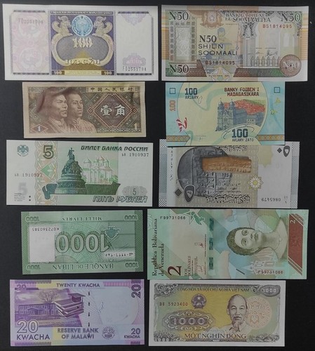 Billets monde lot 10 - lot,
