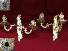 2 ANCIENS BOUGEOIRS APPLIQUES BRONZE CHANDELIER candlesticks lamp piano 