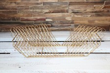 ANCIEN RANGE DISQUES VINYL - Métal doré 45 tours vintage - capacité 20 