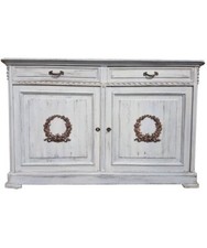 MEUBLE ANCIEN 2 PORTES 2 TIROIRS EN CHÊNE STYLE SHABBY CHIC EN TRES BON ETAT