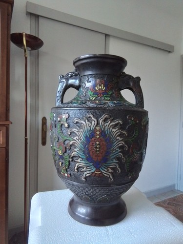 Vase bronze asiatique japonais - vase,