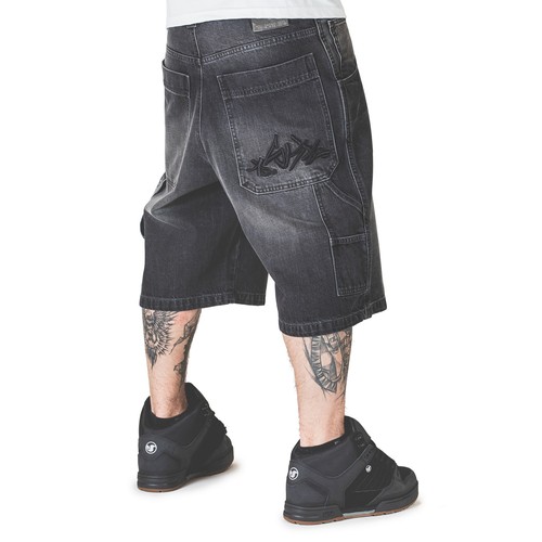 Bermudes jean noir baggy - jean,