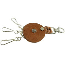 Porte-Clés homme ou femme mousqueton – acier et rond de cuir marron 