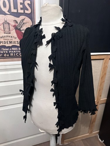 Gilet chanel noir côtelé - gilet,