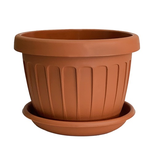 Vase sol rond avec soucoupe - sol,