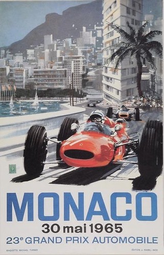 Affiche poster monaco 1965 - poster.,