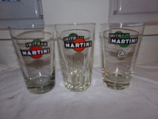 3 grands verres apéritifs anciens MARTINI vintage