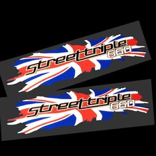 Britannique Moto Union Drapeau Cric Street Triple 660 Réfléchissant Stickers x2