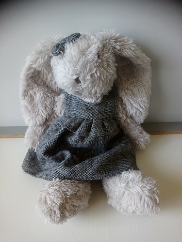 Peluche doudou lapin gris - , robe