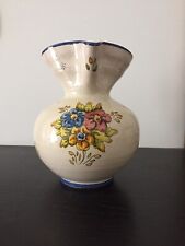 Vase cruche pot vintage TALAVERA fleuri 
