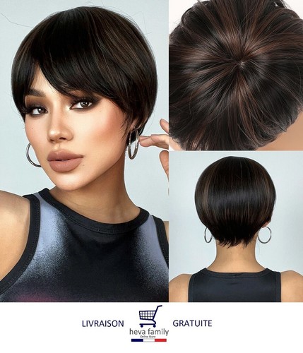 Perruque femme brun - perruque,