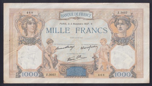 Billet france 1000 francs - billet,