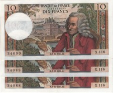 FRANCE - 10 FRANCS VOLTAIRE TYPE 1963