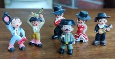 6 Anciennes Petites Figurines Espagnoles Terre Cuite Old Spanish Terracotta 