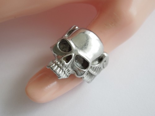 Bague biker gothique totenkopf - bague,