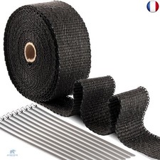 Bande Isolant Thermique Céramique pour Tuyeau Manifold Noir + 10 attaches de 