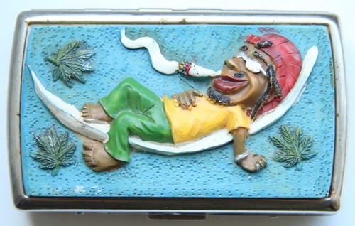 Cigarette case jamaican rasta - cigarette,