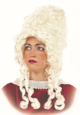 Perruque Haute Blanche MARQUISE Déguisement Femme Médiévale NEUF Pas cher