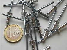 15 RIVETS POP ALU ACIER 4,0x12,7 multi épaisseur carrosserie, assemblage courant