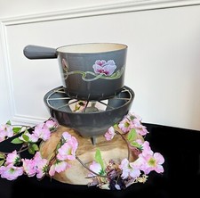 Service à fondue Cousance Le Creuset belle époque poppy flowers 