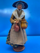 Grand Santon Femme Porteuse d'eau Jarre  25 cm Signé M.Di Landro Créche Provence
