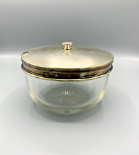 Saladier en verre ciselé et couvercle en métal argenté Kirby Beard & Co Paris 