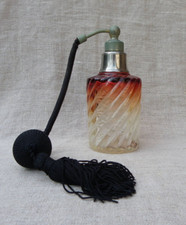 BACCARAT - ANCIEN VAPORISATEUR EN CRISTAL - MODÈLE BAMBOU TORS ROSE DÉGRADÉ