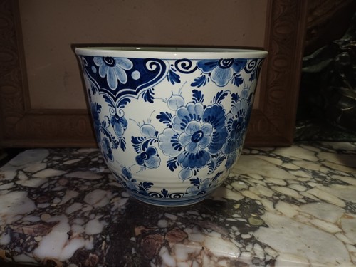 Cache pot vase en faïence - pot, /