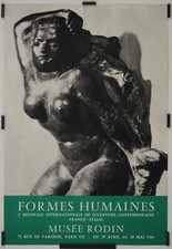 Formes Humaines Musée Rodin 1966 Affiche Originale Exposition Sculpture