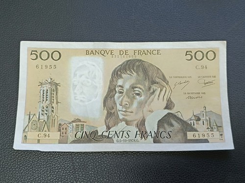 Billet 500 francs pascal - billet,