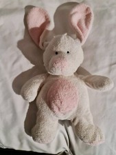 Doudou Lapin Nicotoy - the Baby Collection - BLANC ET Rose - 25 Cm Sans Oreilles