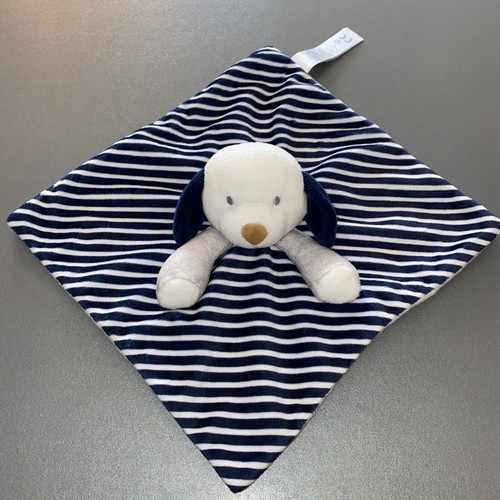 Doudou plat chien blanc gris - doudou,