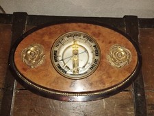 Ancien Barometre métallique mural Art Deco Art Nouveau c.1920