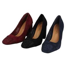 Femmes F9R0138 Par Spot On Bloc à Talons Chaussures Soirée Détail Prix