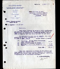 PARIS (IX°) IMPRIMEUR d'ANNUAIRE "ANNUAIRE GRATUIT" en 1933