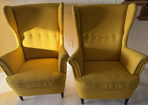 Ikea strandmon yellow wingback - yellow,