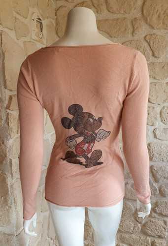Pull fin rose avec - mickey, neuf