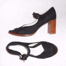 ESPACE (Clergerie) sandales cuir daim noir  P 40 (8 ½) "Neuves"