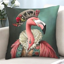 Housse de coussin FLAMANT ROSE costume d'époque 45 cm