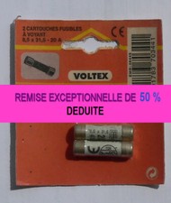 Lot 2 cartouches fusibles à voyant 20A,  de marque VOLTEX - RABAIS DE 50% déduit