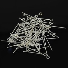 LOT de 250 TIGES CLOUS à OEIL 24 x 0,7 mm ARGENTES CLAIR boucles d'oreilles