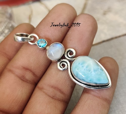 Larimar pendant 925 sterling - larimar,