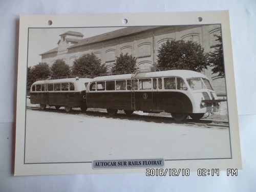 Carte fiche train autocar - autocar, sur