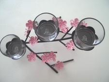 Joli support à bougies bougeoir fleurs de cerisiers PARTYLITE en très bon état
