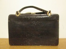 VERITABLE SAC CUIR PEAU DE SERPENT PIECE UNIQUE ART DECO 1930 TAXIDERMIE VINTAGE