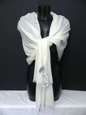 NEUVE av Etiquette, Etole Pashmina UNIQLO, pur Cachemire, blanche