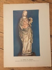 Gravure de La Vierge et l'Enfant XIVè siècle- Pierre peinte - Musée du Louvre