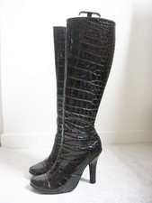 Bottine en cuir croco